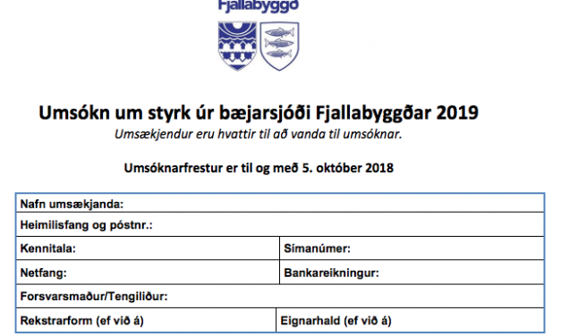 Umsóknir um styrki fyrir árið 2019 í Fjallabyggð