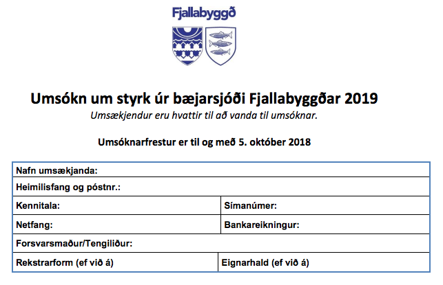 Umsóknir um styrki fyrir árið 2019 í Fjallabyggð