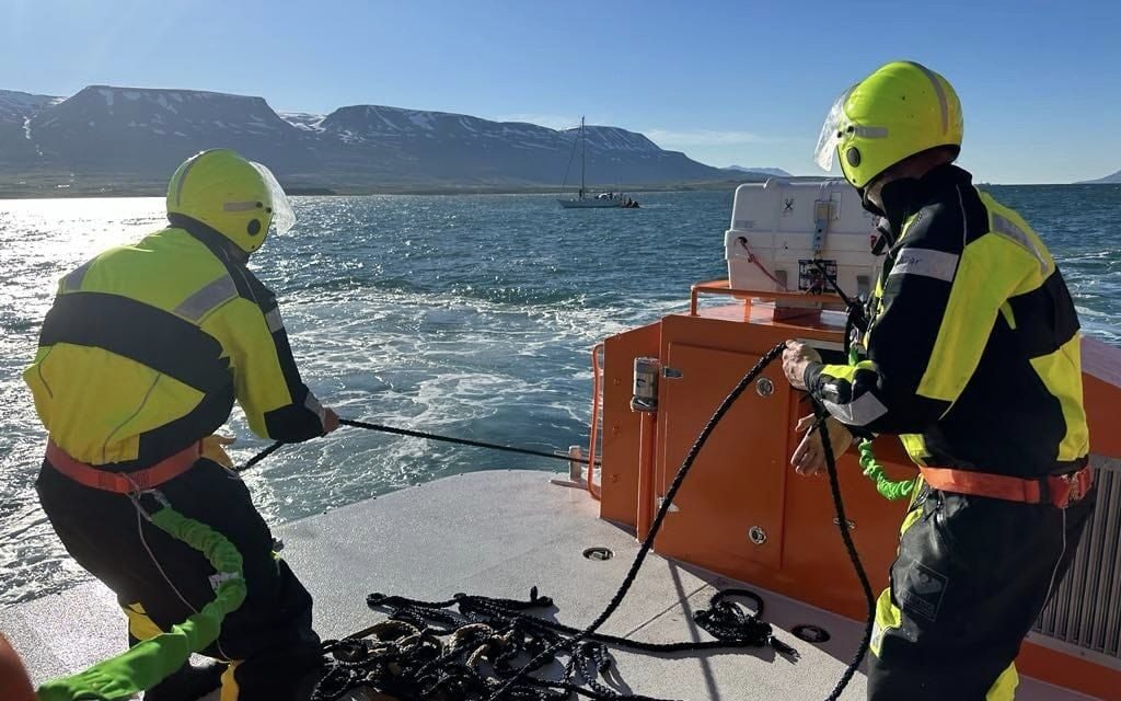 Sigurvin tók þátt í björgunaraðgerð í Eyjafirði