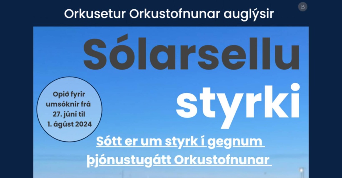 Styrkir til kaupa á sólarsellum