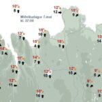 16°C á Tröllaskaga í morgun