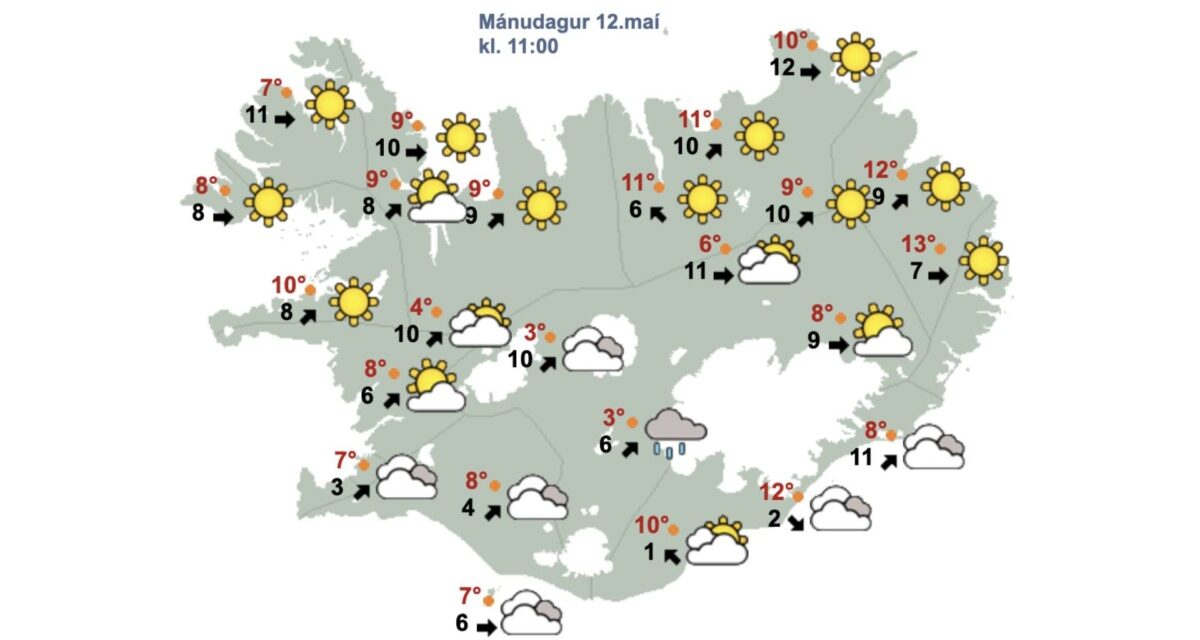 Hlýtt og bjart veður fram undan