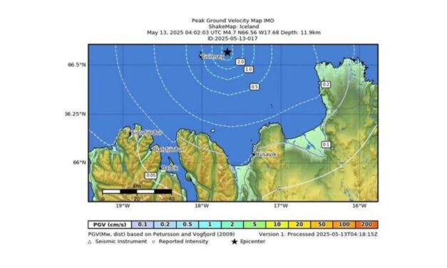 4,7 stiga jarðskjálfti við Gríms­ey