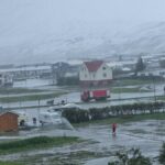 Myndir frá vatnavöxtum í Ólafsfirði