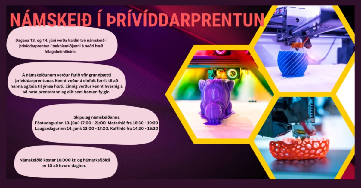 Námskeið í þrívíddarprentun að hefjast