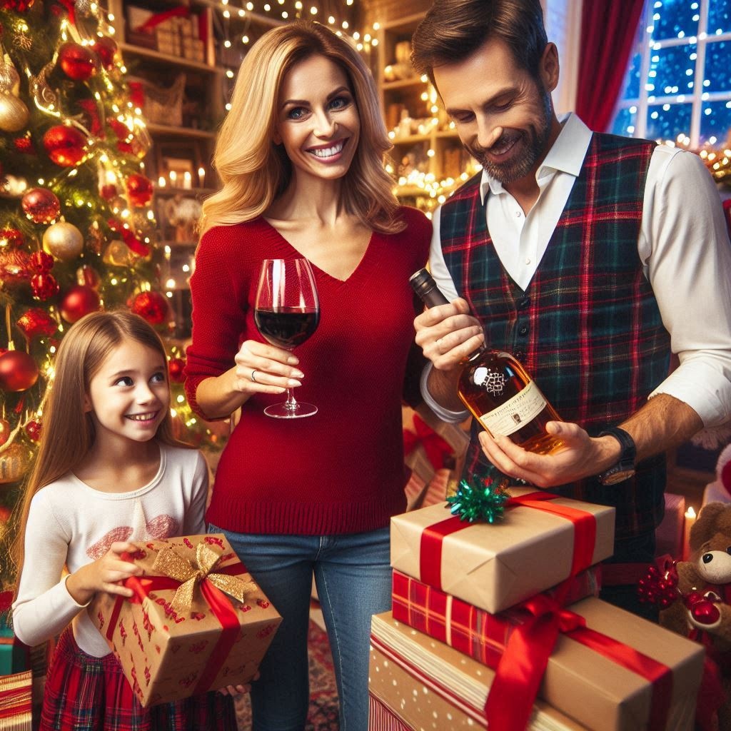 Jóla fjölskylda. Gervigreindar mynd  sköpuð með Microsoft Designer.