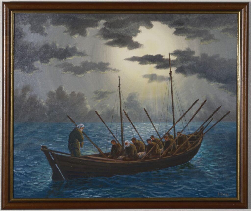 „Þetta er listasmíði“ segir Sigurður Ægisson um handverk Njarðar Sæbergs - Langt var róið og þungur sjór, lítur dagsins ljós