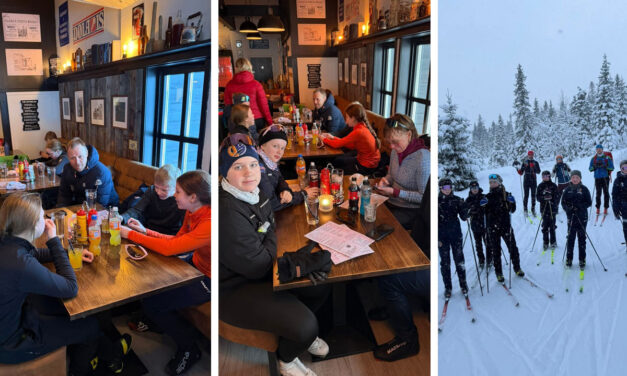 Skíðagönguhópur SSS og SÓ skíðaði milli bæja til að fara á veitingastað – Myndir