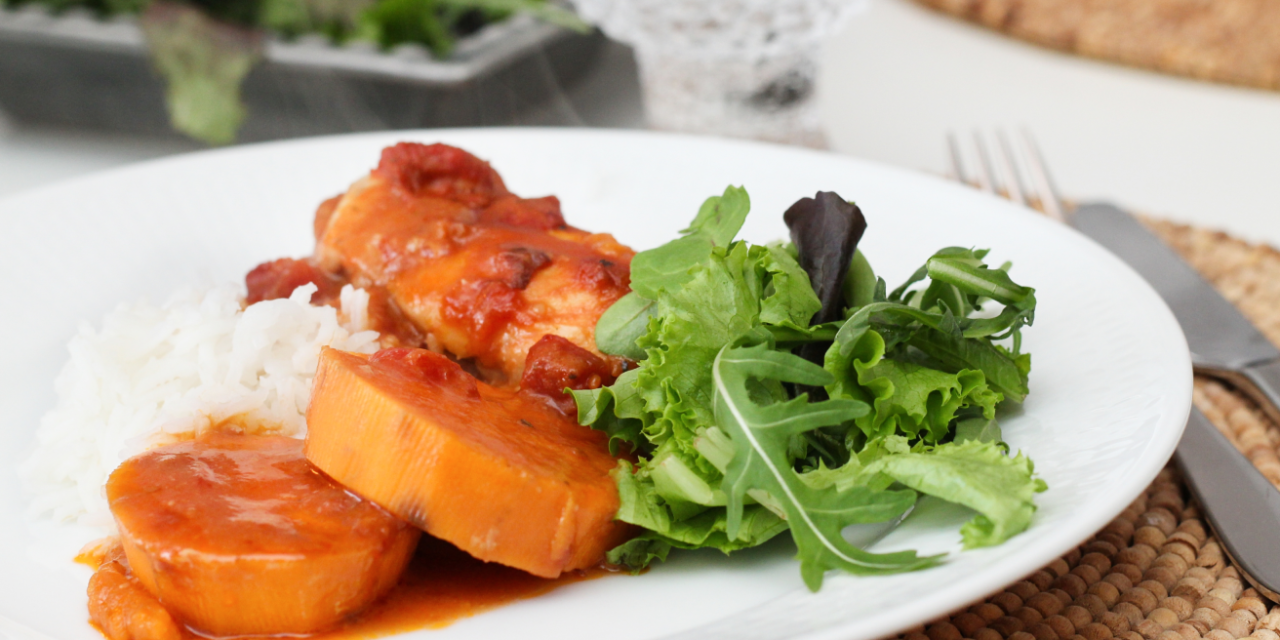 Kjúklingur og sætar kartöflur í æðislegri sósu