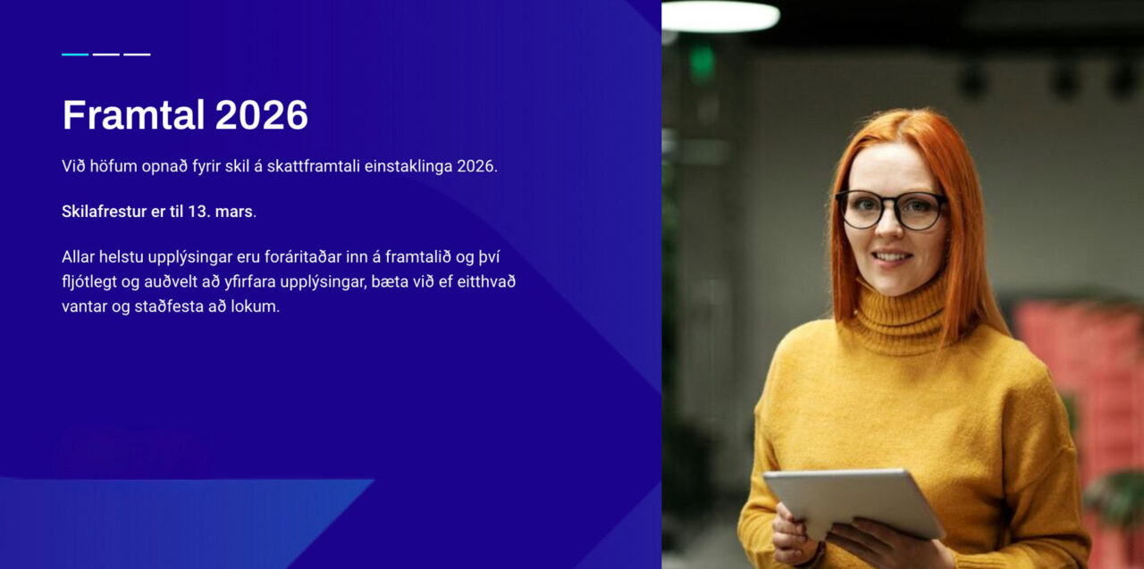 Framtalsfrestur til 13. mars