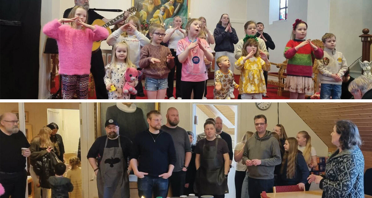 Myndir og myndbönd: Feðrafélagið bauð upp á dýrindis kræsingar við lok kirkjuskólans