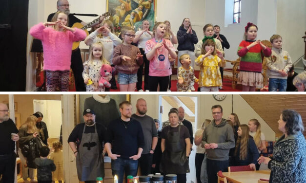 Myndir og myndbönd: Feðrafélagið bauð upp á dýrindis kræsingar við lok kirkjuskólans