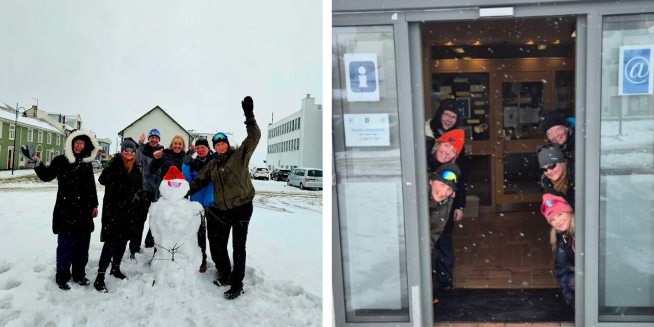 Gönguferð endaði með skemmtilegu sprelli á Torginu – Myndir