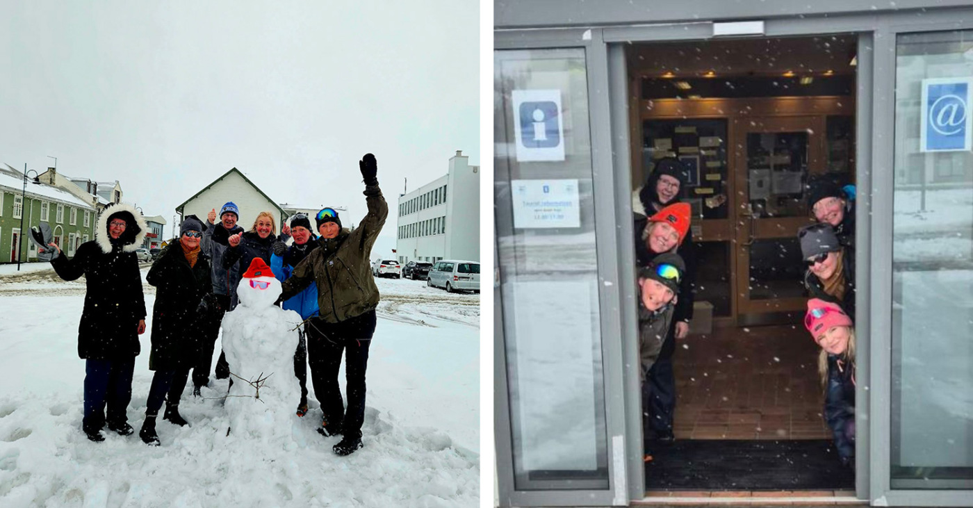 Gönguferð endaði með skemmtilegu sprelli á Torginu - Myndir