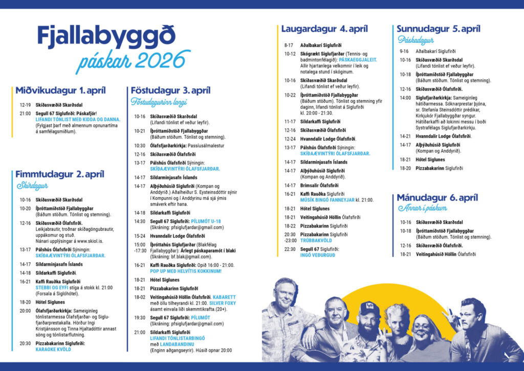 Páskarnir í Fjallabyggð: Fjölbreytt dagskrá og líflegt bæjarlíf fram undan