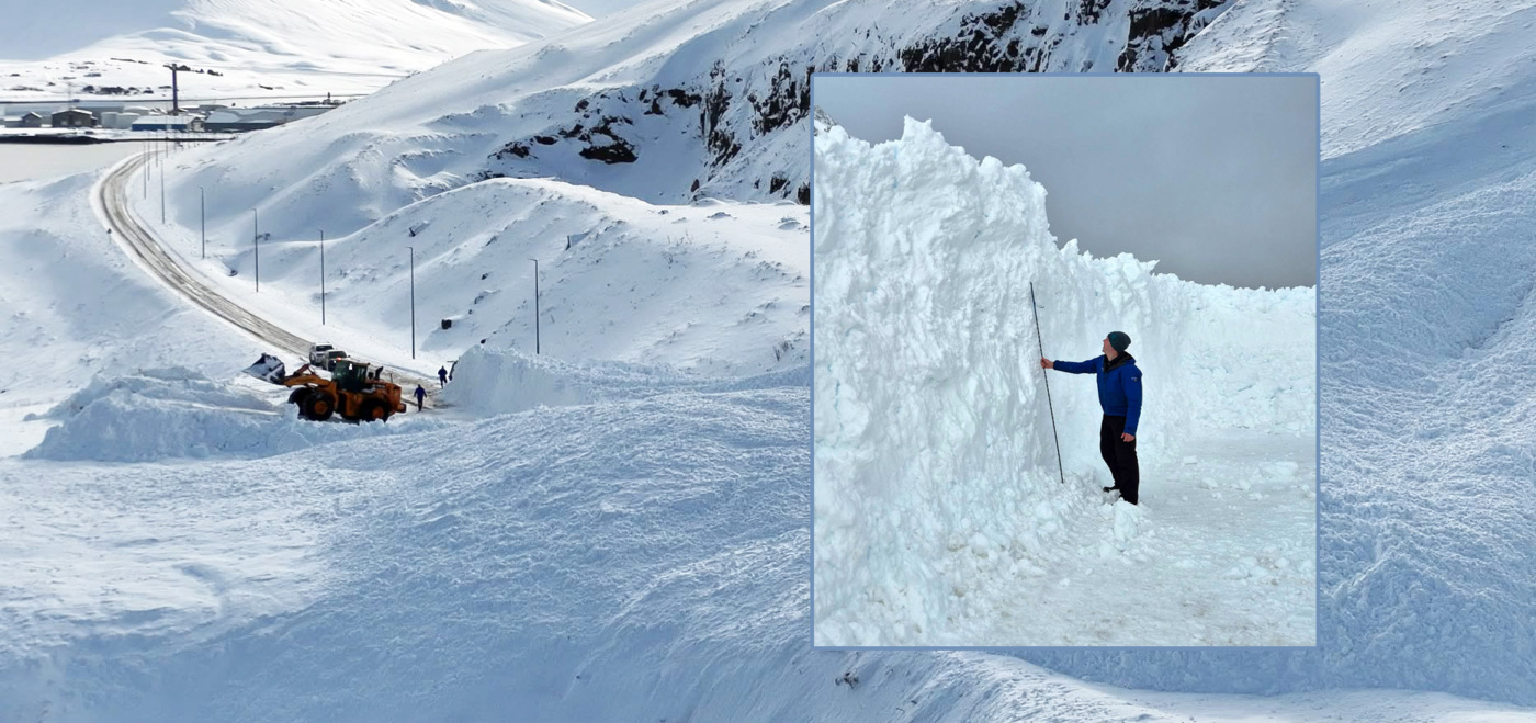 Stórbrotnar myndir Ingvars Erlingssonar ljósmyndara af snjóflóðinu sem féll yfir veginn