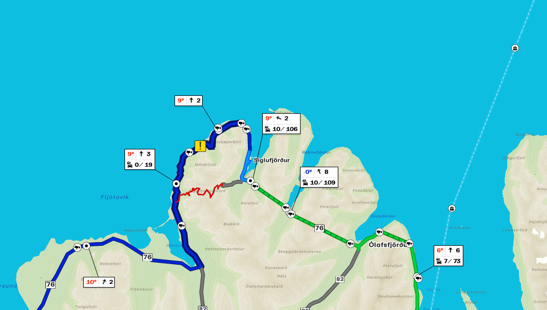 Snjóflóðahætta á Siglufjarðarvegi, óvissustigi aflétt í Ólafsfjarðarmúla