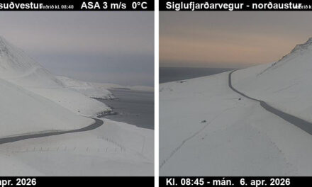 Stórhríð yfir landinu og Siglufjarðarvegur á óvissustigi